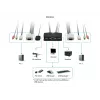 LevelOne KVM-0223 2-portu USB VGA KVM slēdzis ar audio atbalstu, 2048 x 1536 pikseļi, Melns