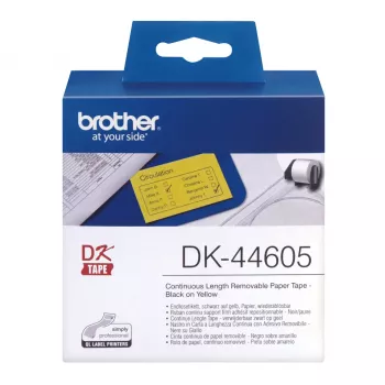 Brother DK-44605 dzeltena etiķešu ruļļa termopapīrs