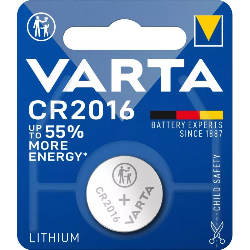 Vienreizējās lietošanas baterija Varta CR2016 V 1-BL (6016)
