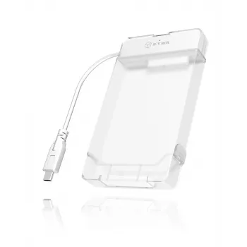 ICY BOX IB-AC703-C Caurspīdīgs, Balts 2.5 collu HDD/SSD ārējais korpuss