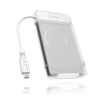 ICY BOX IB-AC703-C Caurspīdīgs, Balts 2.5 collu HDD/SSD ārējais korpuss