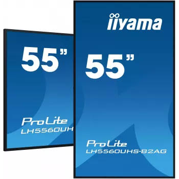 iiyama LH5560UHS-B2AG Signālu displejs 138,7 cm (54,6 inch) LED Wi-Fi 500 cd/m² 4K Ultra HD Melns Iebūvēts procesors Android 11 24/7