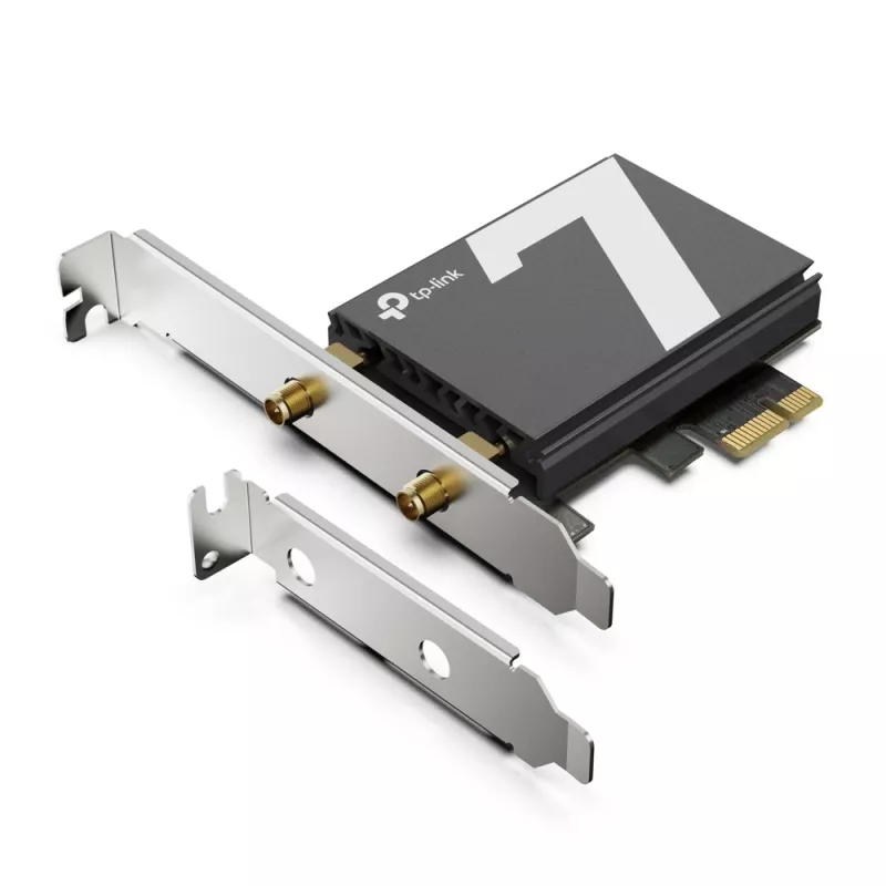 TP-Link Archer BE9300 Wi-Fi 7 Bluetooth 5.4 PCIe adapter, iekšējais, bezvadu, PCI Express, WLAN/Bluetooth, 9300 Mbit/s, melns