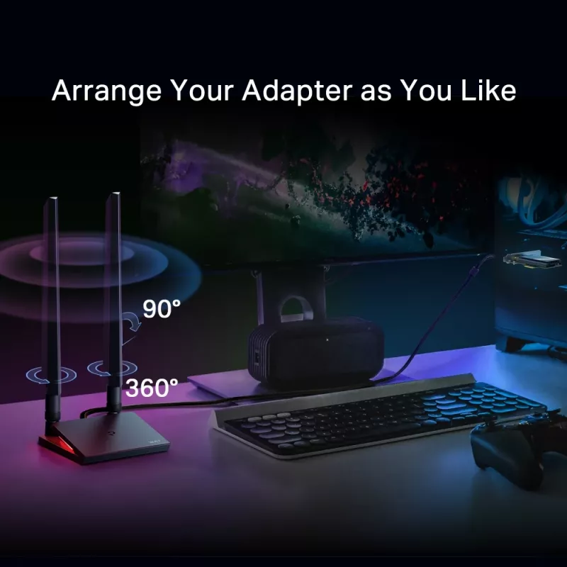 TP-Link Archer BE9300 Wi-Fi 7 Bluetooth 5.4 PCIe adapter, iekšējais, bezvadu, PCI Express, WLAN/Bluetooth, 9300 Mbit/s, melns