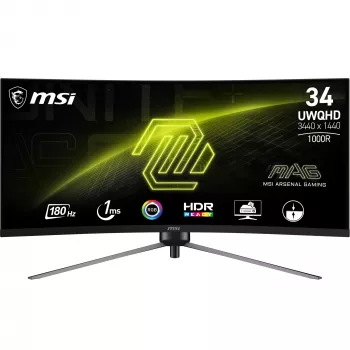 MSI MAG 345CQRDE monitors 86.4 cm (34 inch) 3440x1440 UltraWide Dual Quad HD Melns