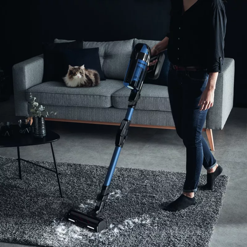 Rowenta RH98C0 2-in-1 kāta putekļsūcējs Akumulators Sausā&Slapjā Bezmaiss 0.9 L 320 W Zils, Pelēks