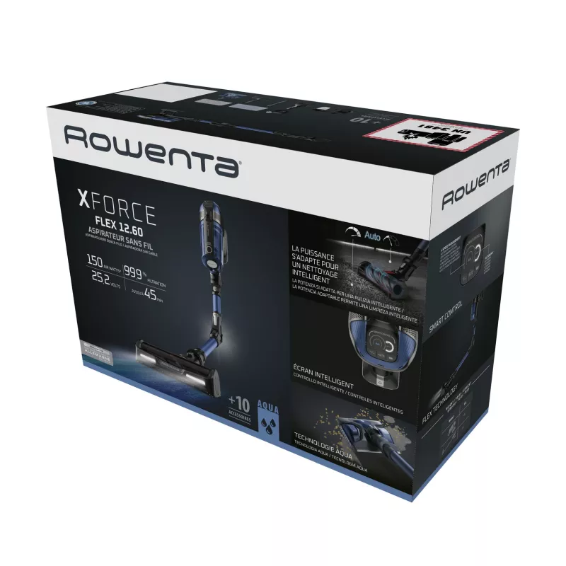Rowenta RH98C0 2-in-1 kāta putekļsūcējs Akumulators Sausā&Slapjā Bezmaiss 0.9 L 320 W Zils, Pelēks