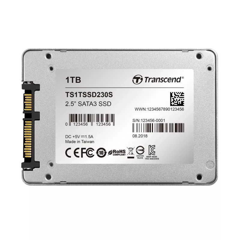 Transcend SSD 230s 1TB 2,5 collu SATA III 6Gb/s TLC alumīnija korpuss