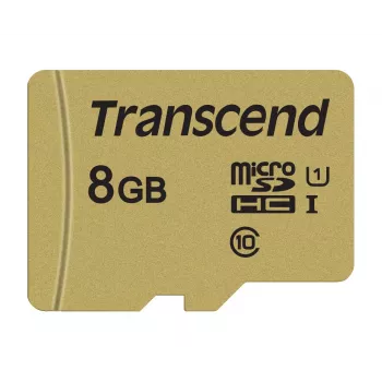 Transcend MicroSDHC 500s 8GB UHS-I U1 MLC ar adapteri