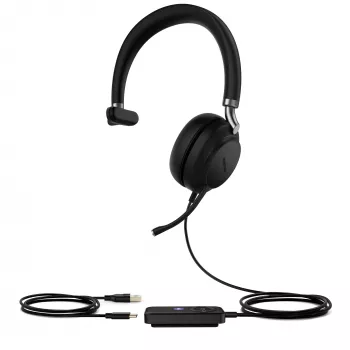 Yealink UH38 Mono Teams austiņas ar vadu, USB-C-USB, bez akumulatora