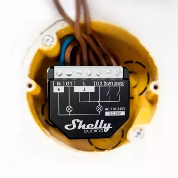 Viedais slēdzis Shelly WAVE 2PM Melns (Shelly) — bezvadu Z-Wave, 16 A, 110–240 V, 868.4 MHz