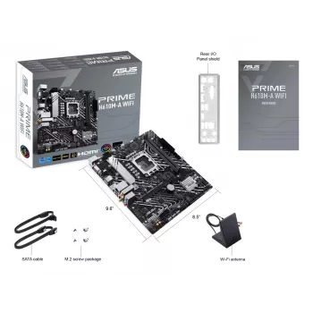 Mātesplate ASUS PRIME H610M-A WIFI — Intel H610, LGA 1700, micro ATX, DDR5, 2x DIMM, Wi‑Fi 5, 7.1 audio