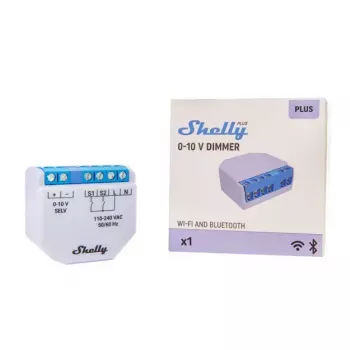 Shelly Plus 0-10V dimmer iebūvējamais zils pelēks bezvadu vadība 110-240V