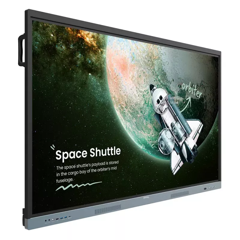 BenQ RE6504 interaktīvais displejs 165,1 cm (65 collas) 450 cd/m² 4K Ultra HD melns, pelēks skārienekrāns ar iebūvētu procesoru Android