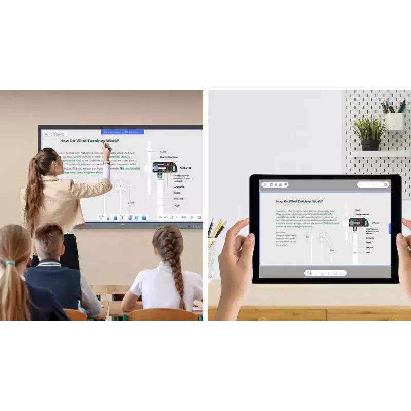 BenQ RE6504 interaktīvais displejs 165,1 cm (65 collas) 450 cd/m² 4K Ultra HD melns, pelēks skārienekrāns ar iebūvētu procesoru Android