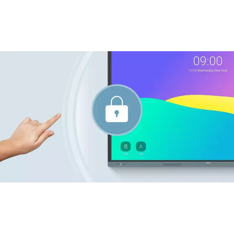 BenQ RE6504 interaktīvais displejs 165,1 cm (65 collas) 450 cd/m² 4K Ultra HD melns, pelēks skārienekrāns ar iebūvētu procesoru Android