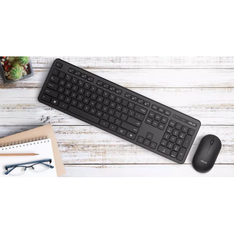 ASUS CW100 bezvadu tastatūra un pele, RF, USB, melna