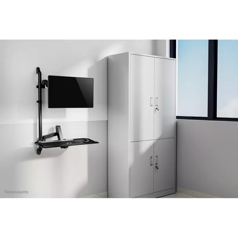 Pie sienas stiprināms sēdus-stāvus darbstacijas komplekts Neomounts WL90-325BL1, max svars 9 kg