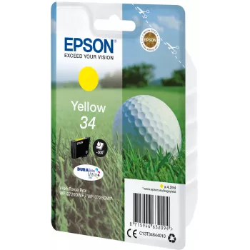 Epson 34 DURABrite Ultra dzeltenā kasetne (C13T34644010) - viena iepakojumā