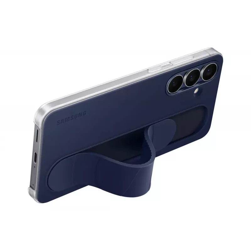 Stāvvada satvēriena maciņš Samsung Galaxy S25 FE — Navy, 17 cm (6.7 inch) ekrānam, galda statīvs