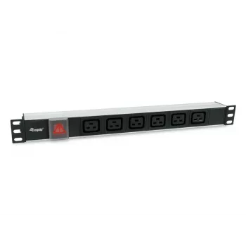 Equip 333319 strāvas sadales bloks (PDU) 6 AC kontaktligzdas 1U Melns