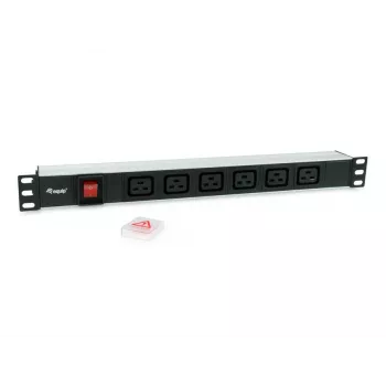 Equip 333319 strāvas sadales bloks (PDU) 6 AC kontaktligzdas 1U Melns