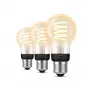 Philips Hue White Ambiance E27 A60 viedā kvēldiega spuldze, 7 W, 550 lm, 3 gab.
