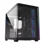 FSP M580-BP Plus Midi Tower datora korpuss, ATX/mATX/Mini-ITX, ARGB, rūdīts stikls, 4x 120 mm ventilatori, melns