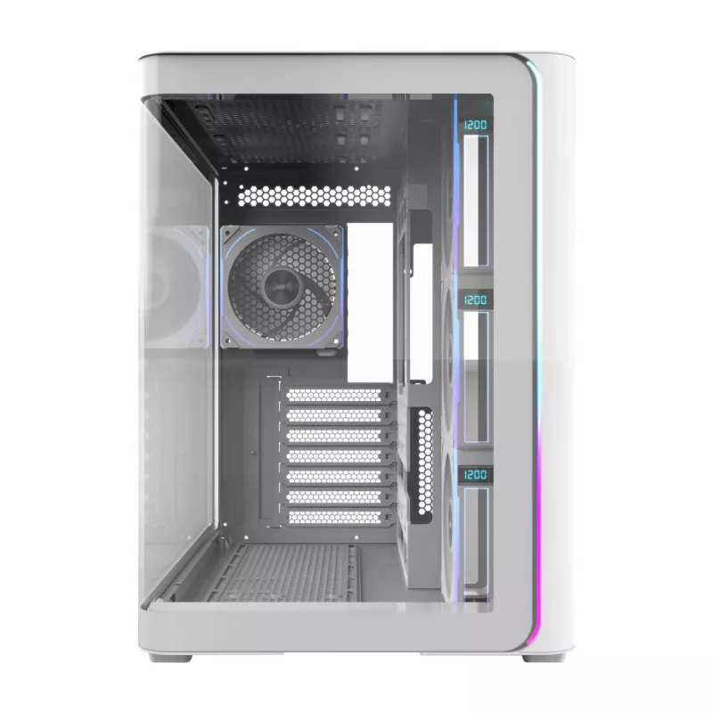FSP M580-WP Plus Midi Tower datora korpuss, ATX, ARGB, rūdīts stikls, balts
