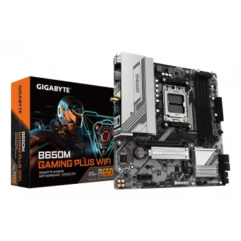 GIGABYTE B650M GAMING PLUS WIFI mātesplate - AMD Ryzen 9000 CPU, 5+2+2 fāžu VRM, līdz 8000MHz DDR5, 2xPCIe 4.0 M.2, 2.5GbE LAN, WIFI 6E, USB 3.2 Gen 1