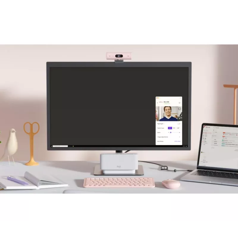 LOGITECH Brio 500 Full HD tīmekļa kamera rozā
