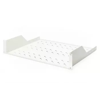 DIGITUS 2U fiksēts perforēts plaukts, pelēks (RAL 7035), līdz 25 kg, 85x483x350 mm