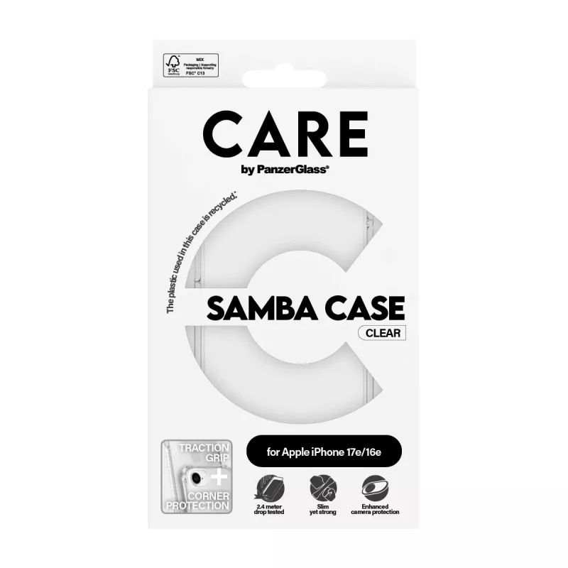 Vāciņš PanzerGlass CARE by Fashionable Case Samba Caurspīdīgs iPhone 16e