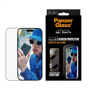 PanzerGlass ® Ekrāna aizsargs iPhone 17 Pro | Ultra-Wide Fit ar FASTFIT IN-A-BOX