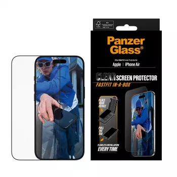 PanzerGlass ® Ekrāna aizsargs iPhone Air | Ultra-Wide Fit ar FASTFIT IN-A-BOX
