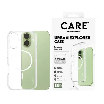 PanzerGlass CARE™ by ® Urban Explorer Maciņš Caurspīdīgs ar Baltu MagSafe iPhone 17
