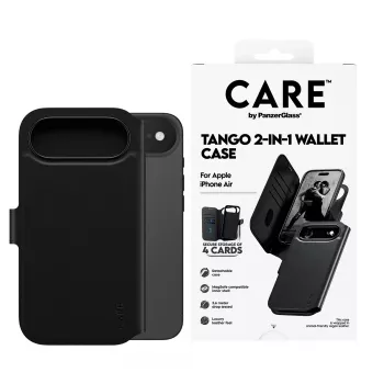 PanzerGlass CARE Tango 2-in-1 Makro maciņš ar MagSafe iPhone Air — Melns