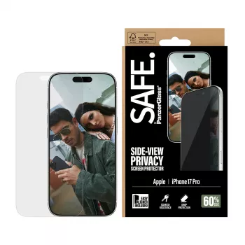 PanzerGlass SAFE. by ® 2-Way privātuma ekrāna aizsargs iPhone 17 Pro | Ultra-Wide Fit ar EasyAligner