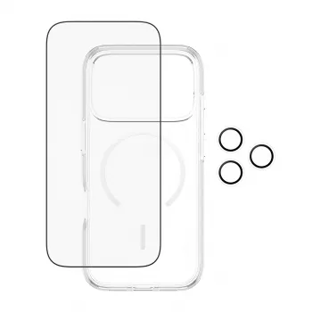 PanzerGlass CARE 3-in-1 Flagship Explorer aizsardzības komplekts iPhone 17 Pro — rūdīts stikls, PET, silikons, caurspīdīgs