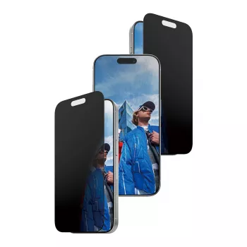Privātuma ekrāna aizsargs PanzerGlass iPhone 17 / iPhone 16 Pro — Ultra-Wide Fit, rūdīts stikls + PET, FASTFIT