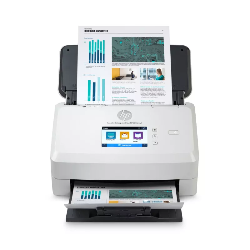 HP Scanjet Enterprise Flow N7000 Caurplūdes skeneris 600 x 600 DPI A4 Balts
