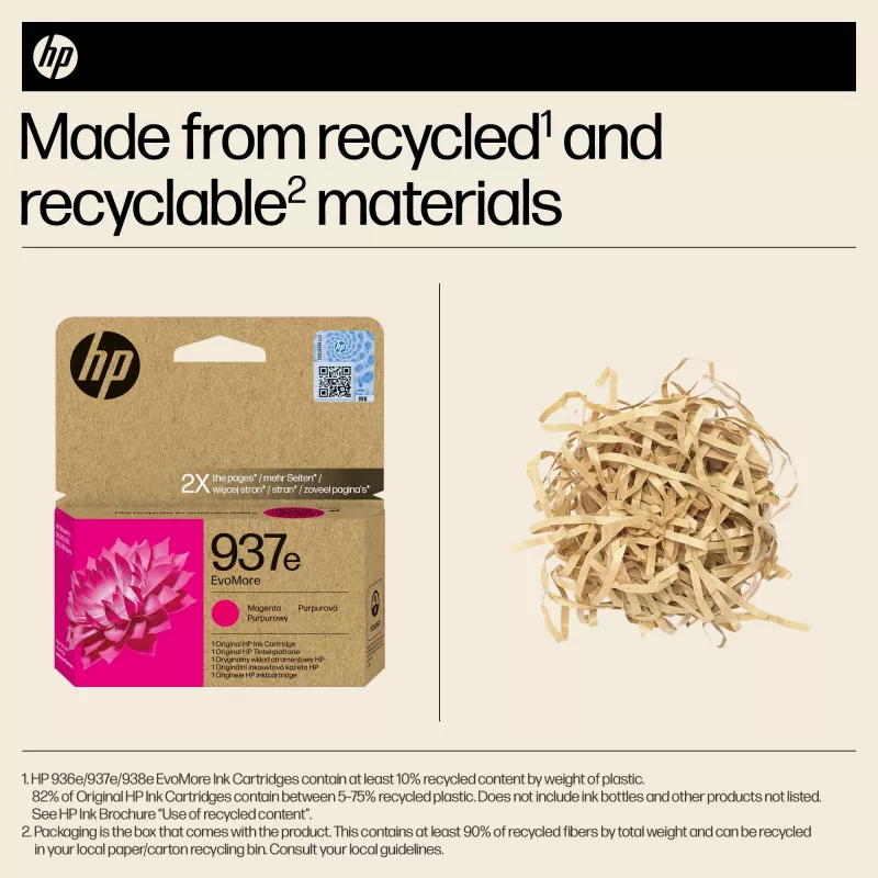 HP 937e EvoMore Magenta Originala tintes kasetne