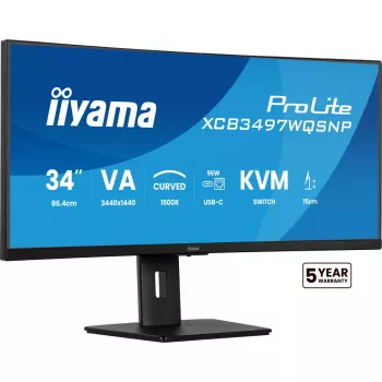 iiyama ProLite XCB3497WQSNP-B1 monitors 86,4 cm (34 inch) 3440 x 1440 pikseļi UltraWide Quad HD LED melns