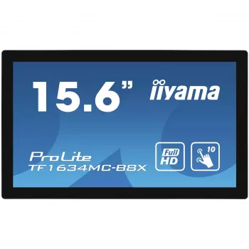 iiyama ProLite TF1634MC-B8X monitors 39.6 cm (15.6 collas) 1920 x 1080 pikseļi Full HD LED skārienjūtīgs Multi-user Melns