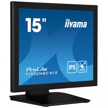 IIyama ProLite T1532MSC-B1S 15 inch skārienjūtīgais monitors, 1024x768, XGA, LCD, melns