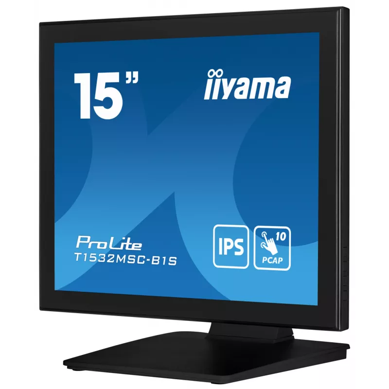 IIyama ProLite T1532MSC-B1S 15 inch skārienjūtīgais monitors, 1024x768, XGA, LCD, melns