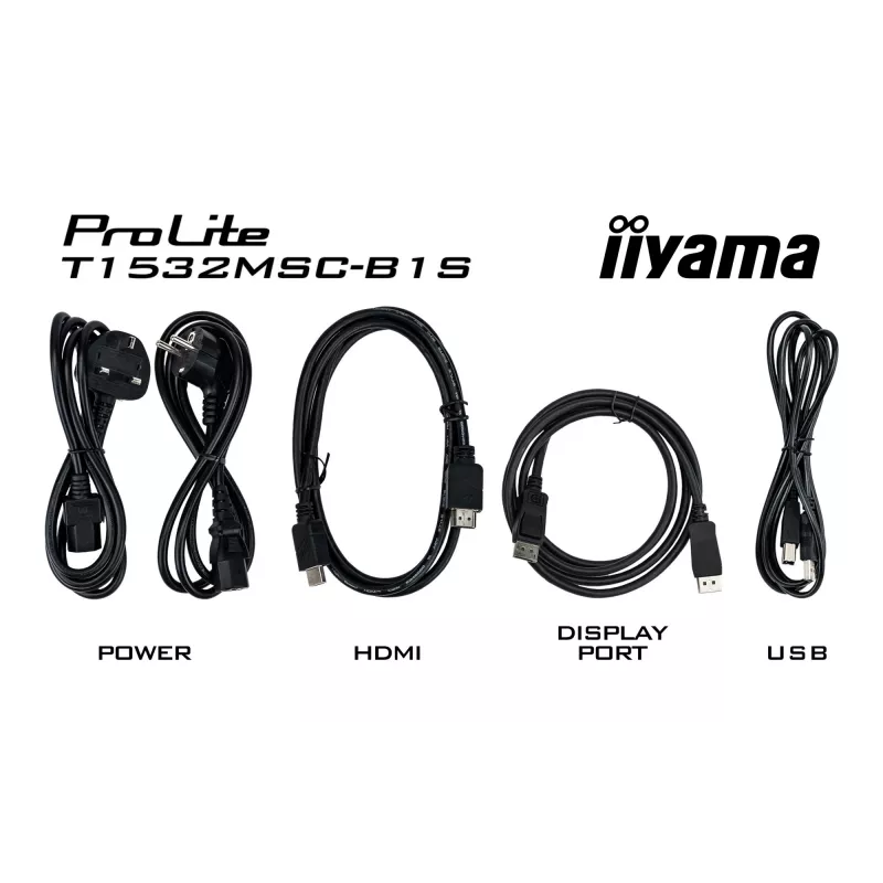 IIyama ProLite T1532MSC-B1S 15 inch skārienjūtīgais monitors, 1024x768, XGA, LCD, melns