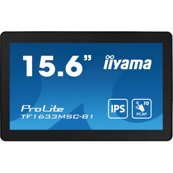 Iiyama ProLite TF1633MSC-B1 monitors 39,6 cm (15,6 collu) 1920 x 1080 pikseļi Full HD skārienekrāns melns