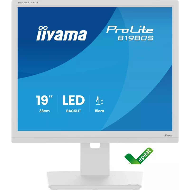 iiyama ProLite B1980S-W1 datora monitors 48,3 cm (19 inch) 1280 x 1024 SVGA LED balts