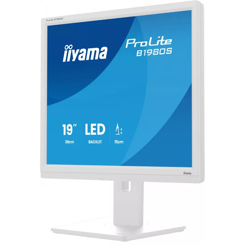 iiyama ProLite B1980S-W1 datora monitors 48,3 cm (19 inch) 1280 x 1024 SVGA LED balts